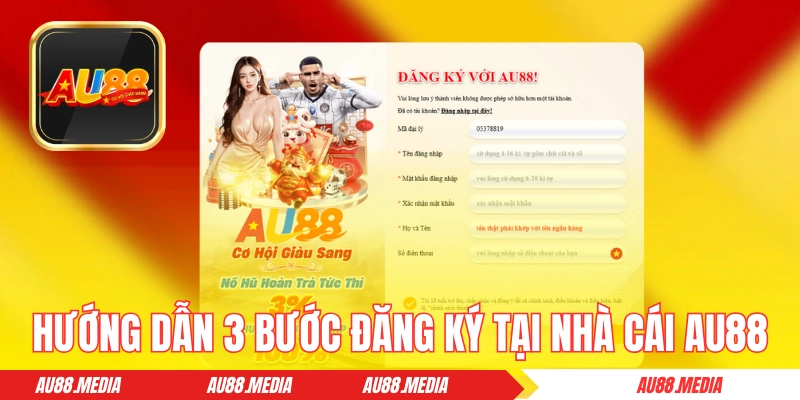 Hướng dẫn 3 bước đăng ký tại nhà cái AU88
